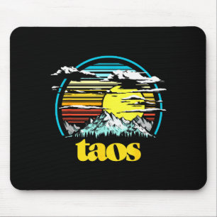 Retro Taos New Mexico Vintage 80s Style Mountains Mouse Mat