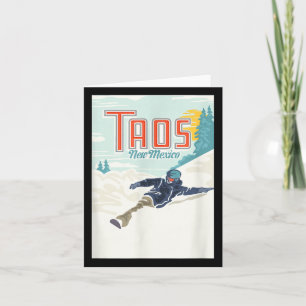 Retro Taos Ski Valley New Mexico Skiing Snowboardi Card