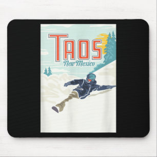 Retro Taos Ski Valley New Mexico Skiing Snowboardi Mouse Mat
