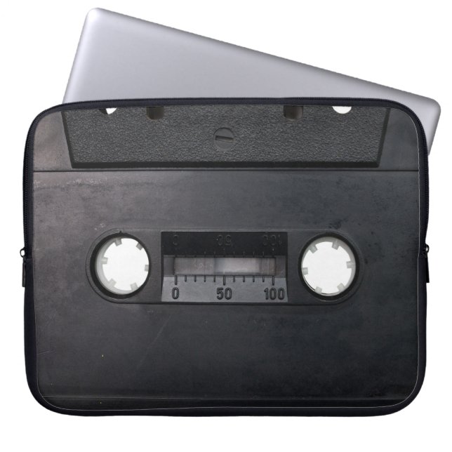 retro tape cassette player music hipster stereo laptop sleeve (Front)