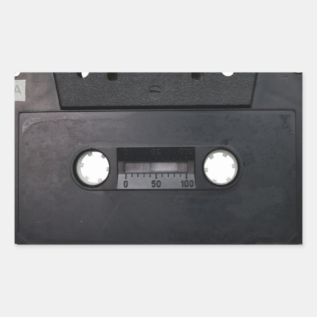 retro tape cassette player music hipster stereo rectangular sticker (Front)