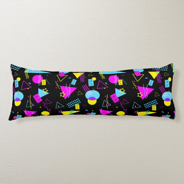 RETRO TAPE COLORFUL SHAPES  BODY CUSHION (Front)