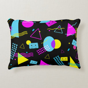 RETRO TAPE COLORFUL SHAPES  DECORATIVE CUSHION