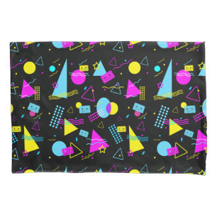 RETRO TAPE COLORFUL SHAPES  PILLOWCASE