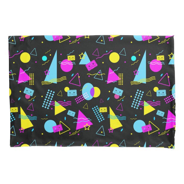 RETRO TAPE COLORFUL SHAPES  PILLOWCASE (Front)