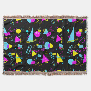 RETRO TAPE COLORFUL SHAPES  THROW BLANKET