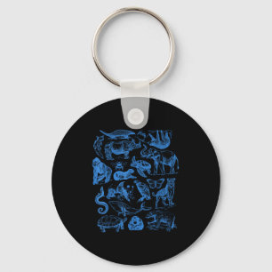 Retro Tattoo Animals Wildlife Nature Conservation Key Ring