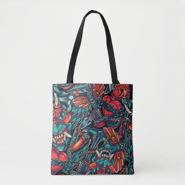 Retro Tattoo Design Tote Bag (Front)
