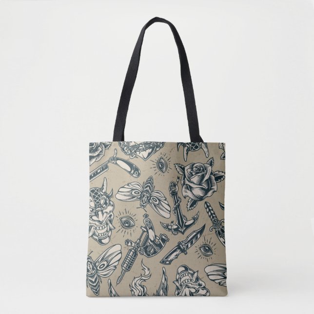 Retro Tattoo Design Tote Bag (Front)