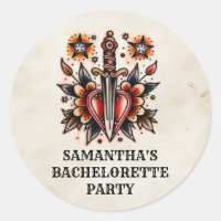 Retro Tattoo Heart Dagger Vintage Bachelorette