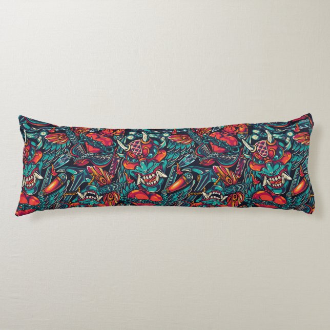 Retro Tattoo Pattern Body Cushion (Front)