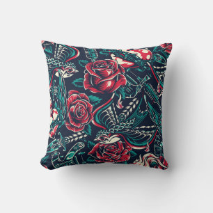 Retro Tattoo Pattern Cushion
