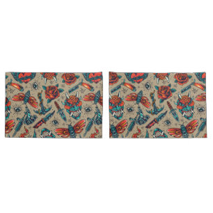 Retro Tattoo Pattern Pillowcase