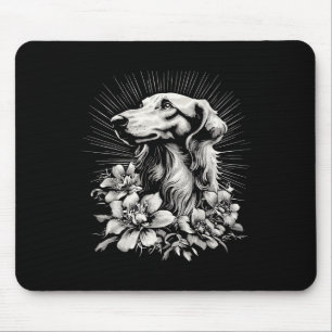 Retro Tattoo Style Borzoi Dog Lover Mouse Mat