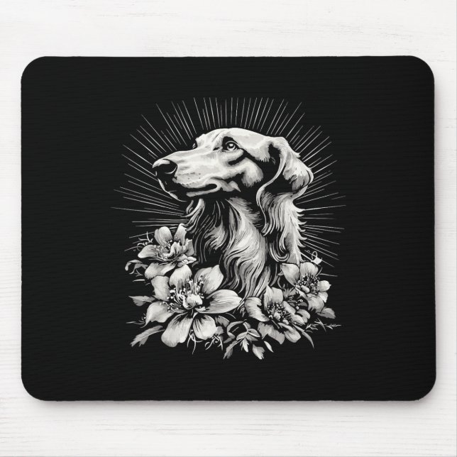 Retro Tattoo Style Borzoi Dog Lover  Mouse Mat (Front)