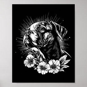 Retro Tattoo Style Boxer Dog Lover Poster