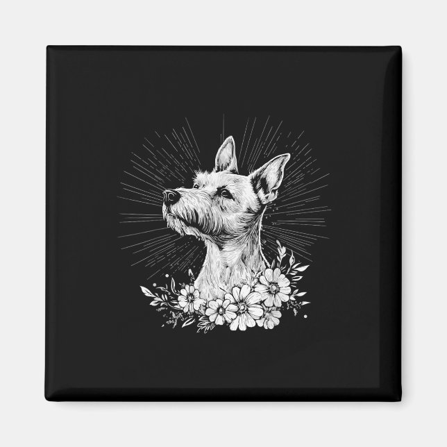 Retro Tattoo Style Fox Terrier Dog Lover  Magnet (Front)