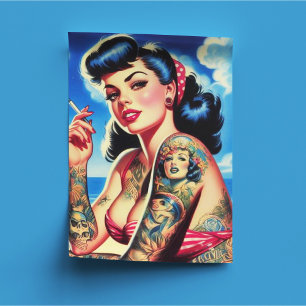 Retro Tattooed Bikini Summer Pin-up Tissue Paper