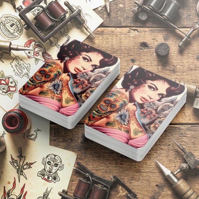 Retro Tattooed Pin-up Playing Cards (Creator Uploaded)