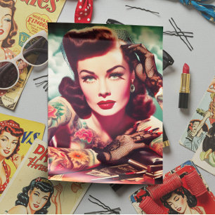Retro Tattooed Pin-up Tissue Paper