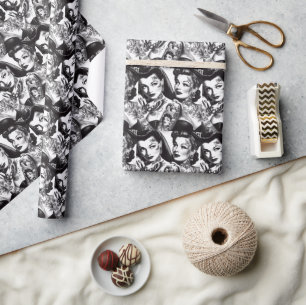 Retro Tattooed Pin-ups Wrapping Paper
