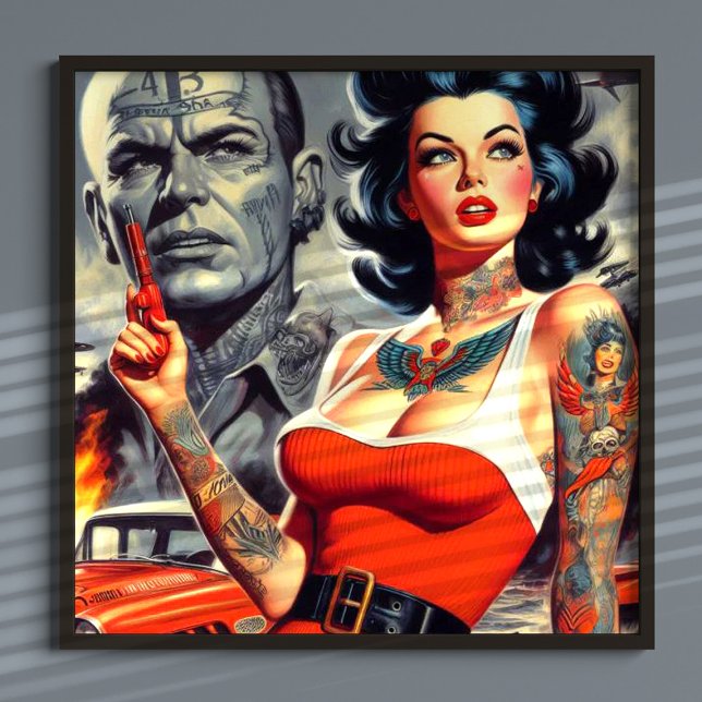 Retro Tattooed Pulp Girl Poster (Creator Uploaded)