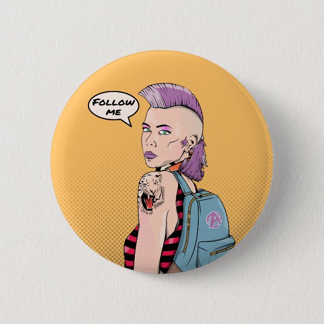 Retro tattoos poster 6 cm round badge (Front)