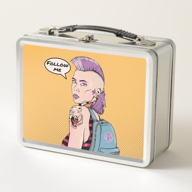 Retro tattoos poster metal lunch box (Front)