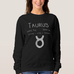 Retro Taurus Zodiac Sign Bull Earth Astrology Gift Sweatshirt