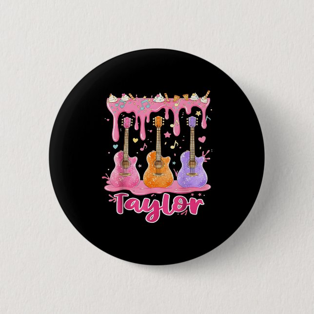 Retro Taylor Ice Cream Dripng Groovy 80's Women Me 6 Cm Round Badge (Front)