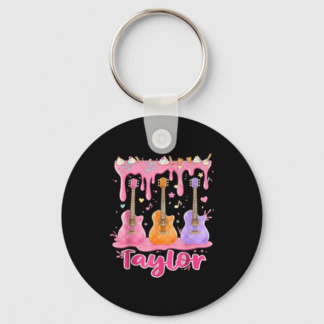 Retro Taylor Ice Cream Dripng Groovy 80's Women Me Key Ring (Front)