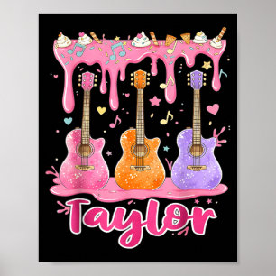 Retro Taylor Ice Cream Dripng Groovy 80's Women Me Poster