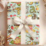 Retro Tea Time Tea Party Kitchen Breakfast Pattern Wrapping Paper<br><div class="desc">Perfect for putting that finishing touch on your gifts and it's great for birthdays,  Christmas,  anniversaries,  or weddings! Beautiful Trendy Modern Gift Wrapping Paper Design Patterns by Printable Pretty.</div>