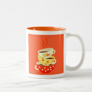 Retro tea vintage tea cups whimsical art