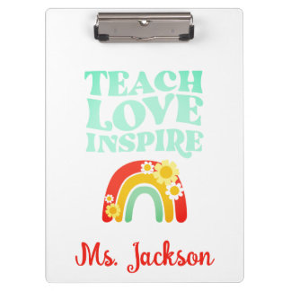 Retro Teach Love Inspire Clipboard