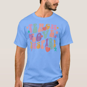 Retro Teach Love Inspire Groovy Teacher Kids Back  T-Shirt