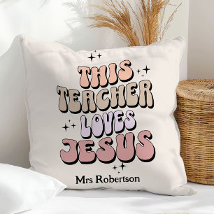 Retro teacher appreciation  cushion