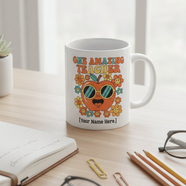 Retro Teacher Appreciation  | Personalized Class o Coffee Mug (Creator Uploaded)