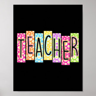 Retro Teacher Back To School Colourful Graphic Poster