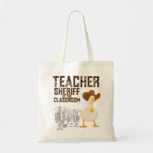 Retro Teacher Back to school Sheriff Funny Goose