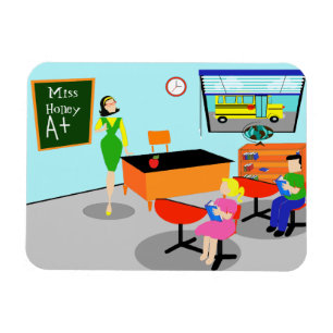 Retro Teacher Flexible Magnet
