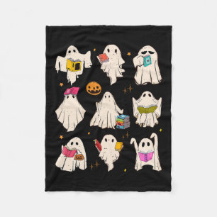 Retro Teacher Halloween Ghost Read More Books Teac Fleece Blanket