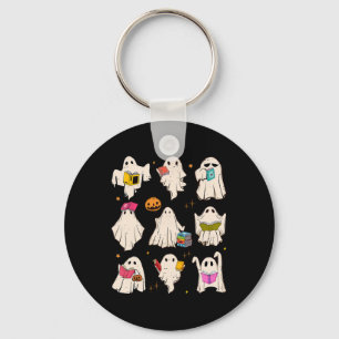 Retro Teacher Halloween Ghost Read More Books Teac Key Ring