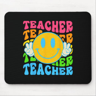 Retro Teacher Happy Smile Face - Elementary School Mouse Mat