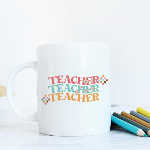 Retro Teacher in Colourful 70s Style Coffee Mug