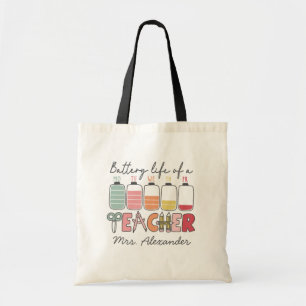 Retro Teacher Life Better life of a Teacher Custom Tote Bag