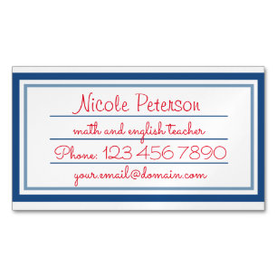 Retro Teacher Magnetic Card