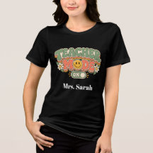 Retro Teacher Mode On Custom T-Shirt | Groovy Back