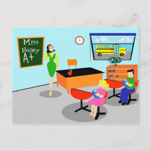 Retro Teacher Postcard