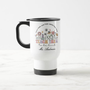Retro Teacher, Teach Them to Be Kind Travel Mug